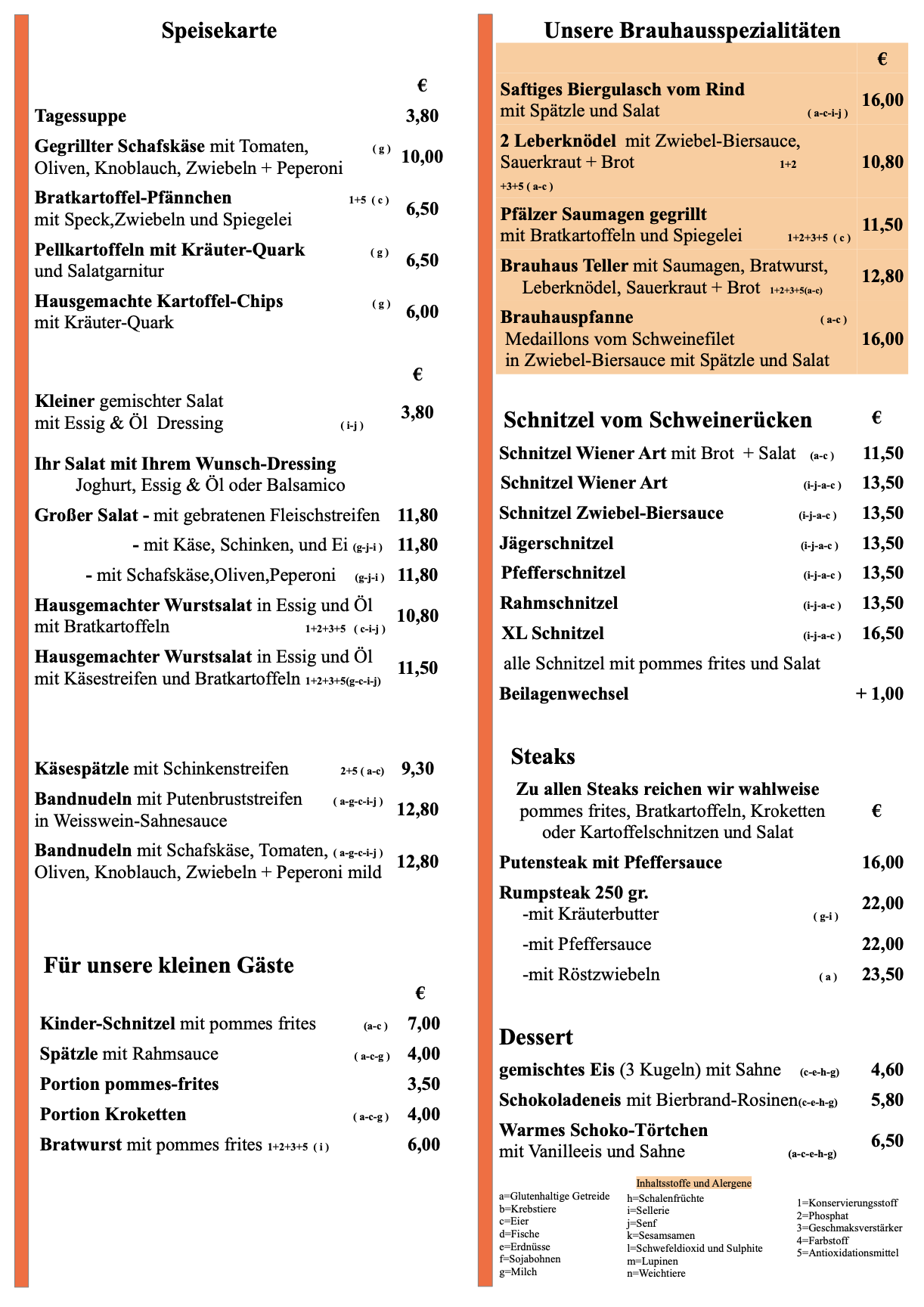 Brauhaus Am See Sohland: Explosive New Menu!